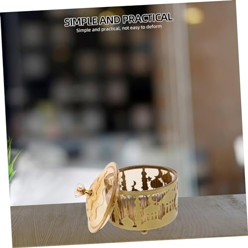 ABOOFAN Metal Tray Eid Mubarak Candy Tray Dessert Serving Dried Fruit Container Eid Candy Dish Mubarak Dessert Ramadan Plates Tableware Box Plastic