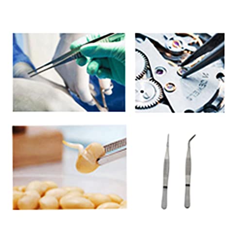 2pcs Stainless Steel Lab Tweezers High Precision Forceps 5.5" Fine Strong Straight/Curved Point Tweezers