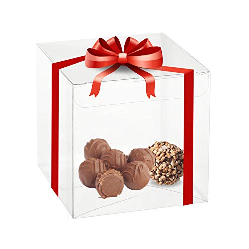 Clear PET Plastic Storage Boxes (18 Pack) 3"x3"x3" - Transparent Gift Boxes, Empty Containers Packing Box for Party Favors Ideal for Cookies, Ornament, Gifts, Wedding, Birthday and Parties - size: 3"x3"x3"