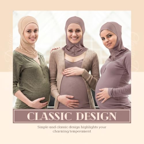 Geyoga Modal Hijab Cap for Women Adjustable Muslim Stretchy Turban Full Cover Shawl Cap Full Neck Coverage Small and medium - color: Beige, Khaki