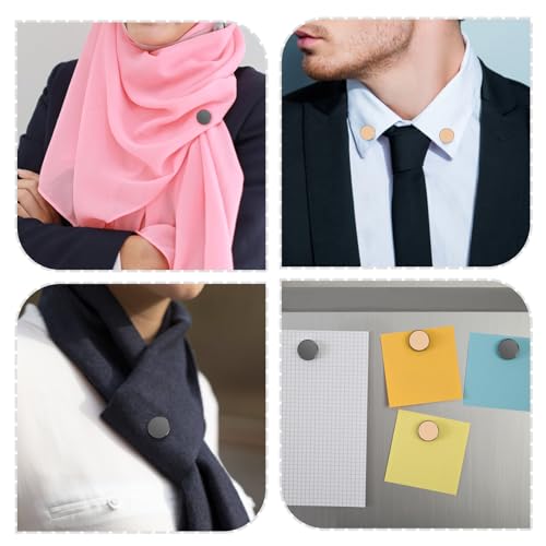 8pcs Hijab Magnetic Pins, Multi-Purpose Magnetic Scarf Clip no Snag Hijab Magnets Scarf Magnetic Clasp Strong Magnetic Hijab Pins Pinless Brooch for Women Clothes (Gold, Black) - color: Gold, Black