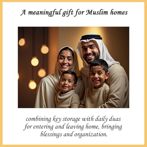 Brilucky Allah Key Holder for Islamic Wall Art,Islamic Home Decor,Housewarming Gift,Arabic Wall Art,Muslim Gift for Men and Women,Eid Gift,Ramadan Decorations for Home (Gold)