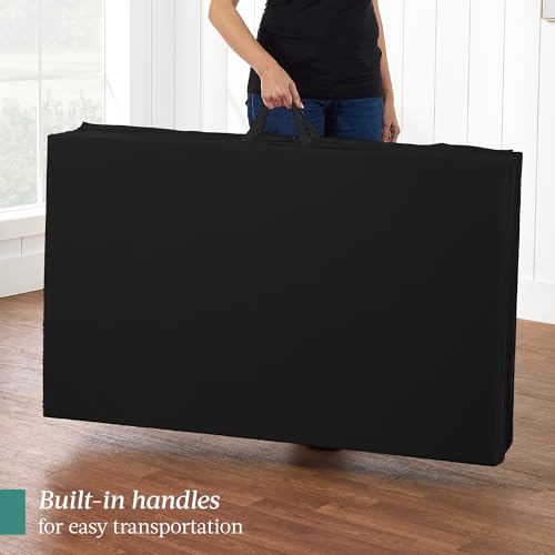 Best Choice Products 10ftx4ftx2in Folding Gym Mat 4-Panel Exercise Gymnastics Aerobics Workout Fitness Floor Mats w/Carrying Handles - color: Black