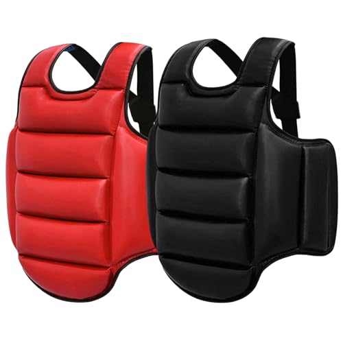 Boxing Body Protector, Reversible Chest Protector, Adjustable Taekwondo Sparring Gear, Sponge Boxing Training Equipment 160-180cm|Chest Rib Guards - color: Black & White