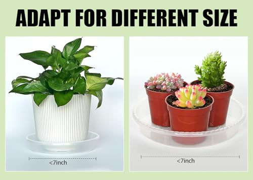 RooTrimmer 5 Pack Plant Saucer for Indoor Plants, 8 Inch Clear Plant Trays for Pots, Durable Plastic Flower Plant Pot Saucer, Heavy Duty Sturdy Plant Saucer Drip Trays for Pots - size: 8 inch