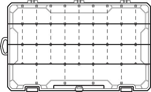 Flambeau Outdoors 5007 Tuff Tainer, 36 Compartments, 18 Zerust Dividers | Divided tackle box with 18 Zerust dividers creating up to 36 compartments. Translucent, 14.25 x 9.125 x 2in