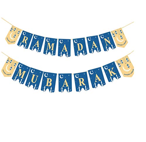 Ramadan Kareem Eid Mubarak Decorations Bunting Banners Kullu am wa antum bikhair Balloons Latex Islamic Balloons Birthday Party Black, Gold, Silver Balloon Banners Latex 12" Each (Blue) - color: Black,Blue,Gold,Silver