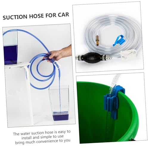 SHERCHPRY Manual Suction Hose Pump Set for Car and Aquarium, Multipurpose Water and Oil Transfer Siphon Tube with Sturdy Guide Hose for Vehicle and Fish Tank Maintenance