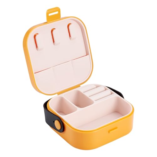 Silicone Jewelry Boxes Present Box,PU Leather Travel Jewelry Case,Mini Jewelry Box Travel Jewelry Box Jewelry Gift Boxes Necklaces Earrings Bracelets Boxes for Women,Orange - color: Orange