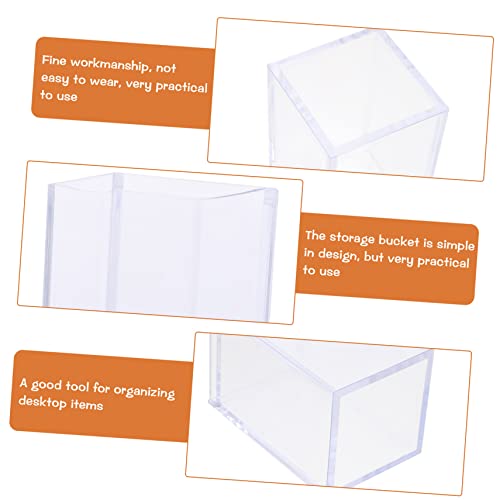 PRETYZOOM 3 Pack Acrylic Pen Holder Vase - Multi-Functional Clear Storage for Desk Makeup Brushes and Centerpieces - 10X6.5Cm Decorative Candle Holder
