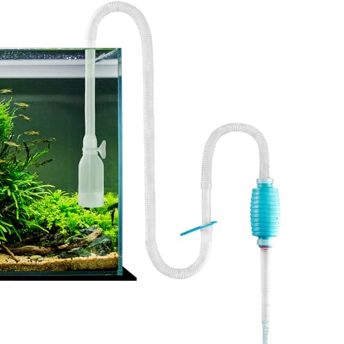 TERA PUMP Aquarium Gravel Cleaner for 10-20 Gallon Tanks - BPA-Free, Siphon with Flow Controller, Extendable No-Spill System for Freshwater and Saltwater | BPA-Free, Siphon with Flow Controller, Extendable No-Spill System, Freshwater and Saltwater