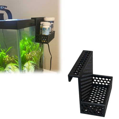 Hanging Aquarium Organizer, Fish Tank Side Storage Holder, Accessory Container for Tools, Feeding Supplies, Aquascaping Equipment and Maintenance Accessories