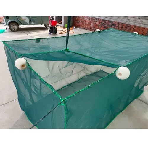 Lawaia Fish Net Cage Netting Fish Breeding Cage with Cover Crayfish Network Stake Net Pond Fish Farming Aquaculture Small Mesh - size: 1*1*1