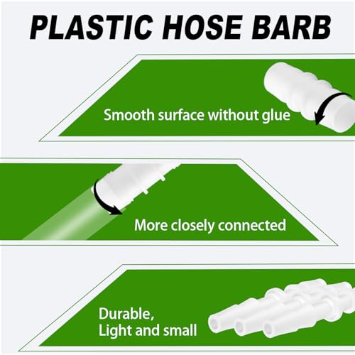 Plastic Hose Barb 3/16" Barbed Connectors Joint Splicer Mender Adapter for Aquarium Liquid Air (Pack of 10) - size: 3/16"