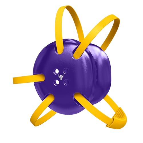 Great Call Athletics Wrestling Classic Headgear Earguard Adult Grappling Head Gear Adjustable Ear Guards Athletic Gold Straps - style: Purple w/ Athletic Gold Straps