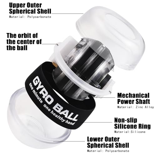 LUMIXA Wrist Ball 2025 - Auto-Start Gyroscopic Hand Exerciser Ball for Wrist & Forearm Strengthening, Gyro Ball Muscle Rehabilitation Therapy