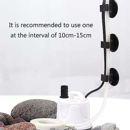 5pcs Aquarium Suction Cups Fish Tank Tube Open Clip Fixing Clamps Holder for Air Line Hose Aquarium Heat Clip Fish Tank Clip Tube Holder Fish Tank Clip for Lid, Black