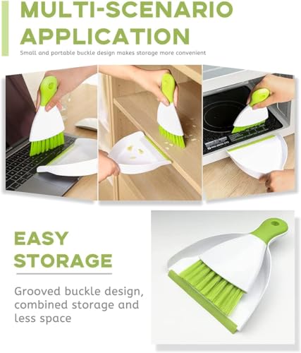 Dust pan Broom Brush Dustpan - Small Broom and Dustpan Set,Mini Broom and Dustpan,Small Dustpan and Brush Set for Home Cleaning, Sofa, Desk, Guinea Pig Cage, Cat Litter etc.(Light Green 2 Set) - color: Light Green, size: 2set