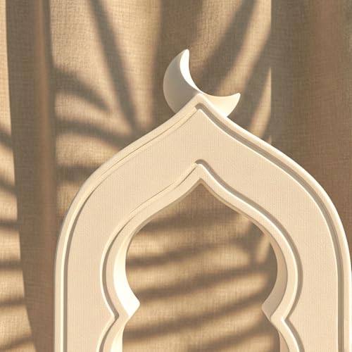 iwa concept Islamic Mihrab-Inspired Table Decor, Freestanding White Stone Decoration, Ramadan and Eid Home Decoration