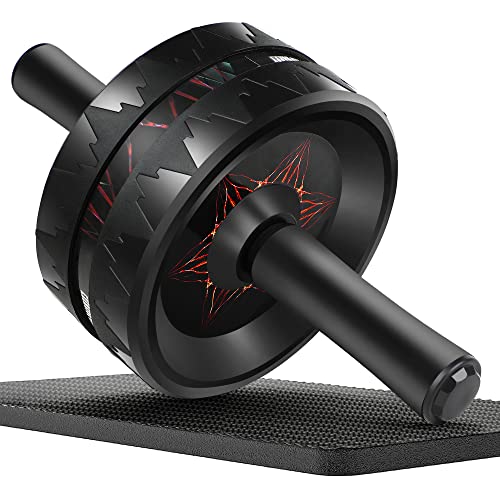 AB Roller Wheel - Ab Roller for Abdominal Workout and Core Strength Training, Portable Ab Wheel Roller Exercise for Men Women Fitness Lover, No Noise Ab Wheels with Thick Knee Pad for Home Gym &Travel
