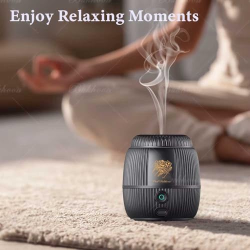 Portable USB Smart Incense Burner, Rechargeable Mini Arabic Electric Oud Scent Holder, Electronic Bukhoor Diffuser for Home, Office, Car, Ramadan & Eid Gifts