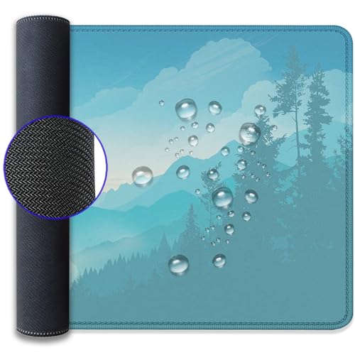 Mountains Cloud Lake Desk Pad Mouse Pad,Extended Large Gaming Mouse Mat with Stitched Edges,Non-Slip Waterproof Rubber Base Mousepad for Office Work Home Desk Mat(27.5X11.8 in) - color: Mountains and Lake