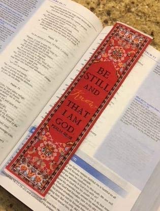 Woven Carpet Bookmark, Be Still and Know That I am God, Psalm 46:10 - color: Be Still and Know, size: Single
