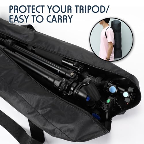 3 Pcs Tripod Carrying Case Bag Water Resistant Durable Lightweight Multifunctional Tripod Carrying Case with Heavy Duty Suit for Tent, Fishing Pole, Lights, Speakers, Cameras(Black,28 Inch) - size: 28 Inch