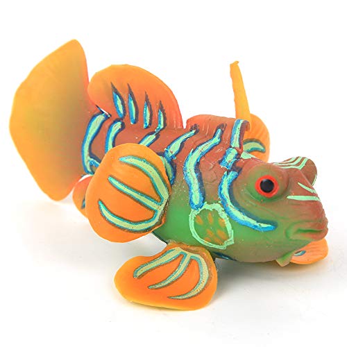 eecoo Realistic Fake Fish Aquarium Fish Tank Artificial Simulation Luminous Ocean Tropical Angel Fish Aquarium Ornament Landscape Decoration (Orange)