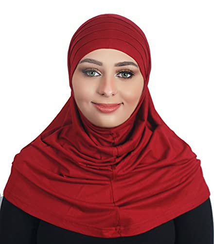 AL AMIRA Beautiful cotton hijab scarf Islamic women fancy hijab K101 - color: Burgundy