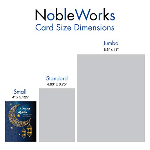 The Best Card Company - 20 Assorted Blank Eid Mubarak Notes Box Set 4 x 5.12 Inch with Envelopes (10 Designs, 2 Each) Muslim Holiday Cards Eid Mubarak AM7035RDB-B2x10 - style: Eid Mubarak - Blank
