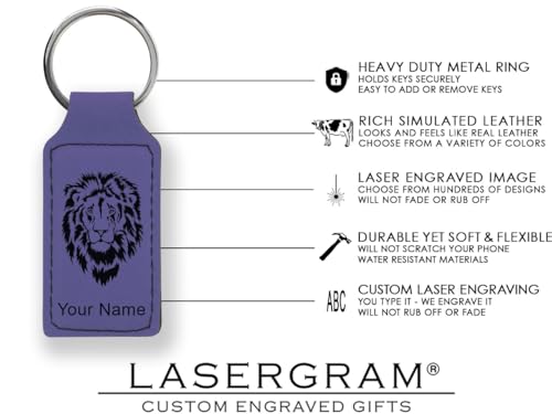 LaserGram Rectangle Keychain, Allah 2, Personalized Engraving Included (Dark Purple) - color: Dark Purple