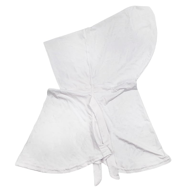 Lina & Lily Jersey Tie Back Hijab Underscarf with Neck Cover Full Coverage for Muslim Women - color: White