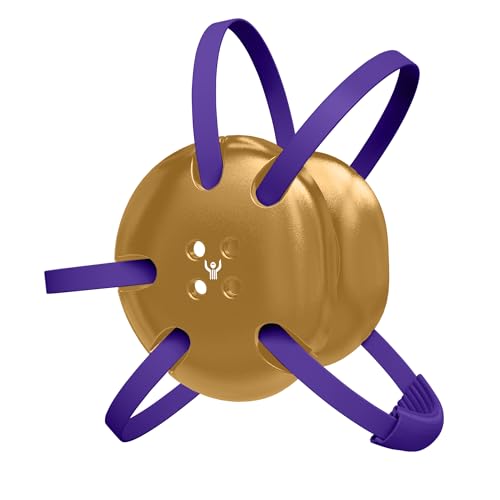 Great Call Athletics | Wrestling Classic Headgear | Earguard Adult Grappling Head Gear | Adjustable Ear Guards Purple Straps - style: Vegas Gold w/ Purple Straps