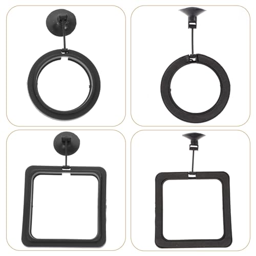 BESPORTBLE 4pcs Fish Feeding Rings Aquarium Accessories Reusable Wear-Resistant Floating Fish Feeder Rings with Suction Cup for Tropical Tank Feeding