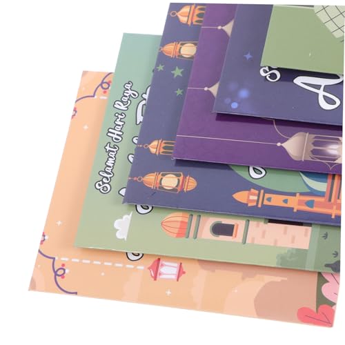 Veemoon 6pcs Eid Mubarak Money Envelopes Unique Eid Paper Envelopes for Cash Sturdy Design for Celebrations and Special Occasions