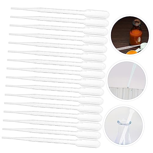 100pcs 3ML Pasteur Pipette Lab Transfer Pipettes Disposable Dropper for Mixing Washable Soft and Pliable
