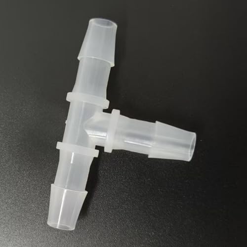 3 Way Tee Connector Equal Barbed T-Fitting 3 Way Hose Barb Adapter for Laboratory Biochemical Analytical Instruments Food Machinery Aquarium Equipment 100pc/pk (7.9mm 5/16'' Cir) - size: 7.9mm 5/16'' Cir