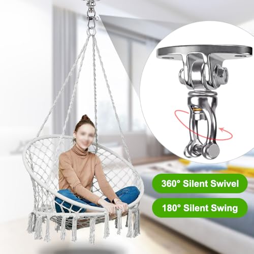 SELEWARE Silent Bearing Swivel Swing Hanger Stainless Steel Swing Hook 2Pcs - color: 360° Bearing Swing Hanger ( 2 Pack )