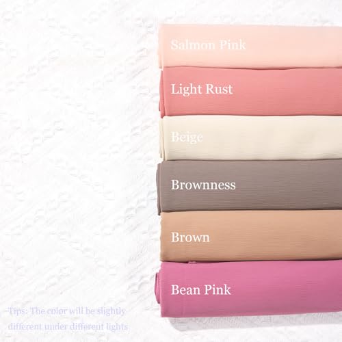 Premium Long Crinkle Chiffon Hijab Scarf for Women, Very Soft Muslim Head Scarfs - color: Brown