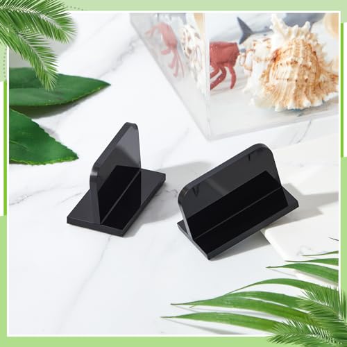 Qunclay 4 Pcs Aquarium Lid Handles Acrylic Fish Tank Cover Handles Adhesive Tank Lid Replacement Handle for Aquarium Fish Tank Lid, 2.36 x 1.38 Inch (Black) - color: Black