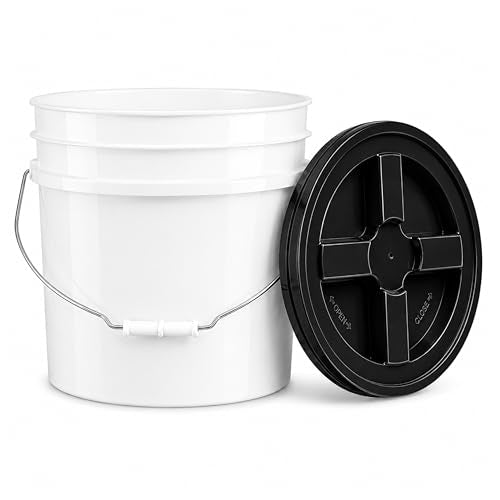 3.5 Gallon Bucket, Food-Grade w/Lid, BPA-Free, Black,3 Packs | Airtight Gamma Seal Screw-On Lid, Heavy-Duty 90 Mil HDPE Plastic, Food Safe and Durable Container, Bulk Storage, Made in USA - color: Black, size: 3 Packs