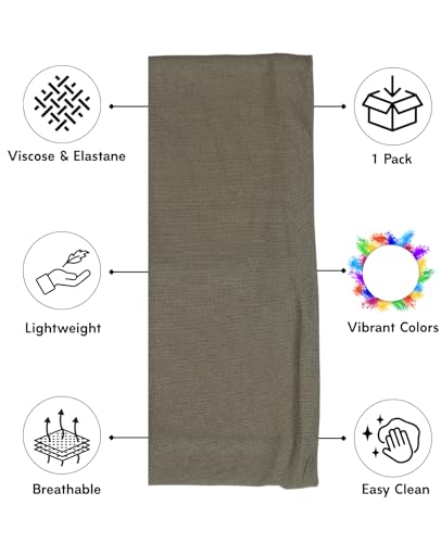 Prien Women Cotton Hijab Cap, Stretchy Head Cover, Pre-Sewn Inner Muslim Scarf Undercap, Non Slip Headband for Daily Wear - color: Khaki
