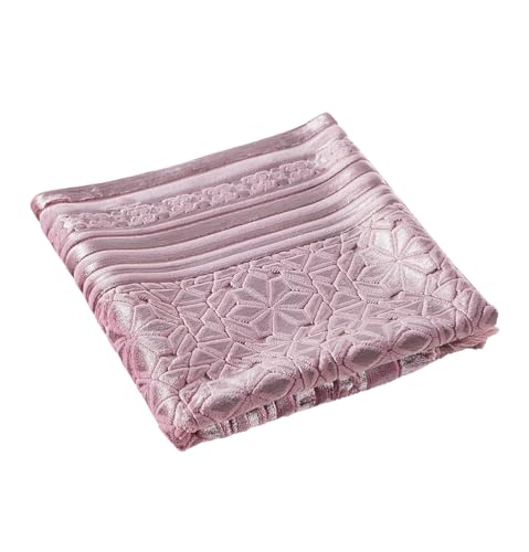 Modefa Luxury Velvet Prayer Rug with Prayer Beads | Soft Elegant Muslim Turkish Janamaz Sajada Carpet for Men and Women | Plain Solid Prayer Mat Ramadan Eid Gift - Najma (Dark Pink) - color: Najma Dark Pink