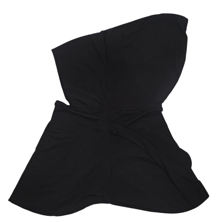 Lina & Lily Jersey Tie Back Hijab Underscarf with Neck Cover Full Coverage for Muslim Women - color: Black