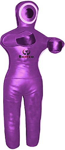 Bestzo MMA Martial Arts Jiu Jitsu Judo Punching Bag Grappling Dummy Purple Standing Position Hands on Front-Unfilled - size: 59 inches (5 ft)