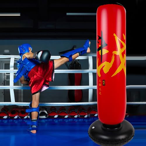 Onirii 66 Inch Kids Inflatable Punching Bag | Large Stable Kids Inflatable Boxing Bag Toy Set with Gloves for Boys & Girls Age 3-12 for Taekwondo,MMA and Practicing Karate - color: HZ Zhan