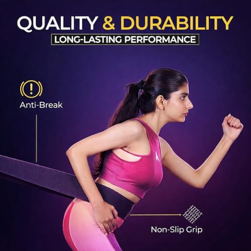 76 Inch Extended Length Resistance Bands - Heavy Duty Elastic Fabric & Natural Rubber Long Workout Loop for Pull Up Assist, Vertical Jump Training, Mobility & Full Body Fitness - color: Black