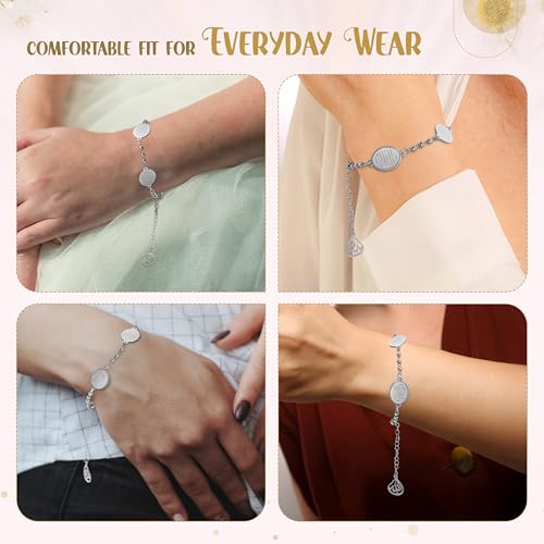 Elegant Ayatul Kursi Bracelet with Allah Pendant - Perfect Islamic Gifts Islamic Jewerly for Women: Ramadan New Year Special Arabic Bracelet - color: Silver