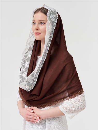 Leimandy Infinity Chapel Veil Hijab Scarf Head Wrap for Muslim V96 - color: Brown